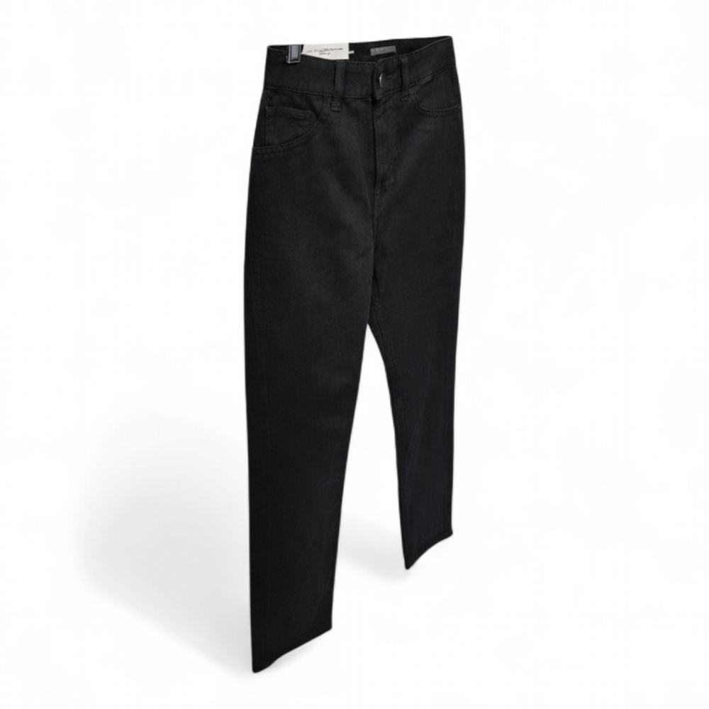 DL1961 Emilie Straight Black Coated Ultimate Knit Ultra High Rise 31" Jeans - Picture 6 of 15
